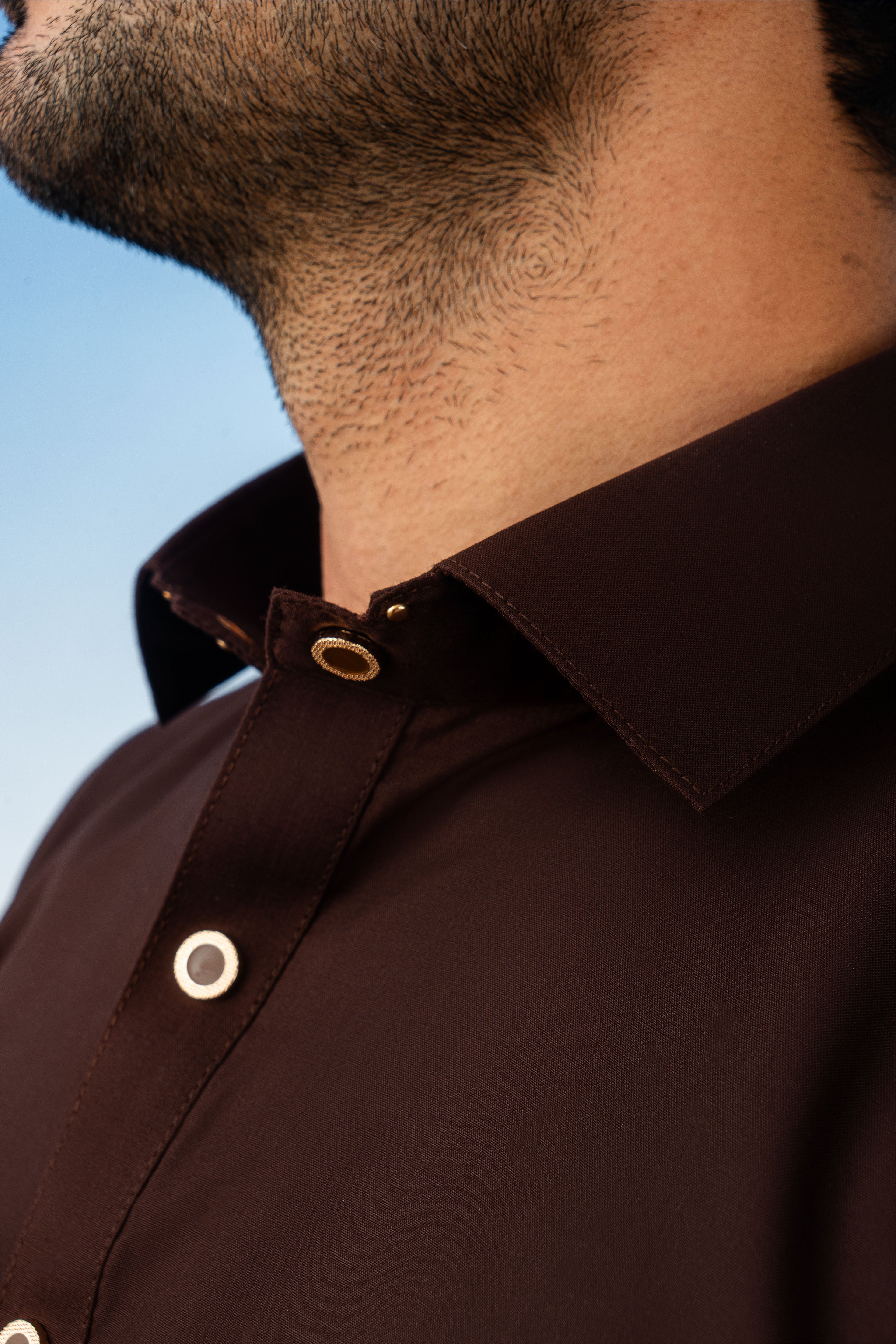 Classic Kameez Shalwar with Elegant Detailing - Chocolate Brown