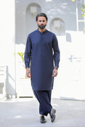 Stitched Kurta With Matching Shalwar for Men - Royal Blue