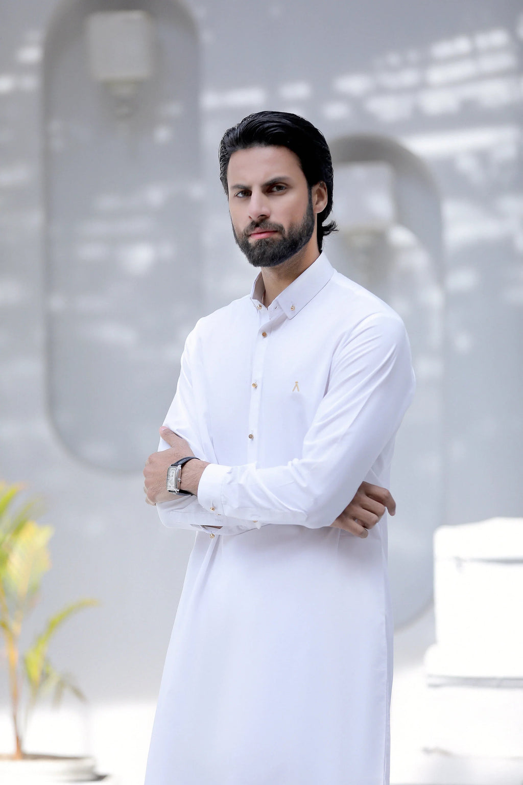 Stitched Signature Logo Shalwar Kameez for Men