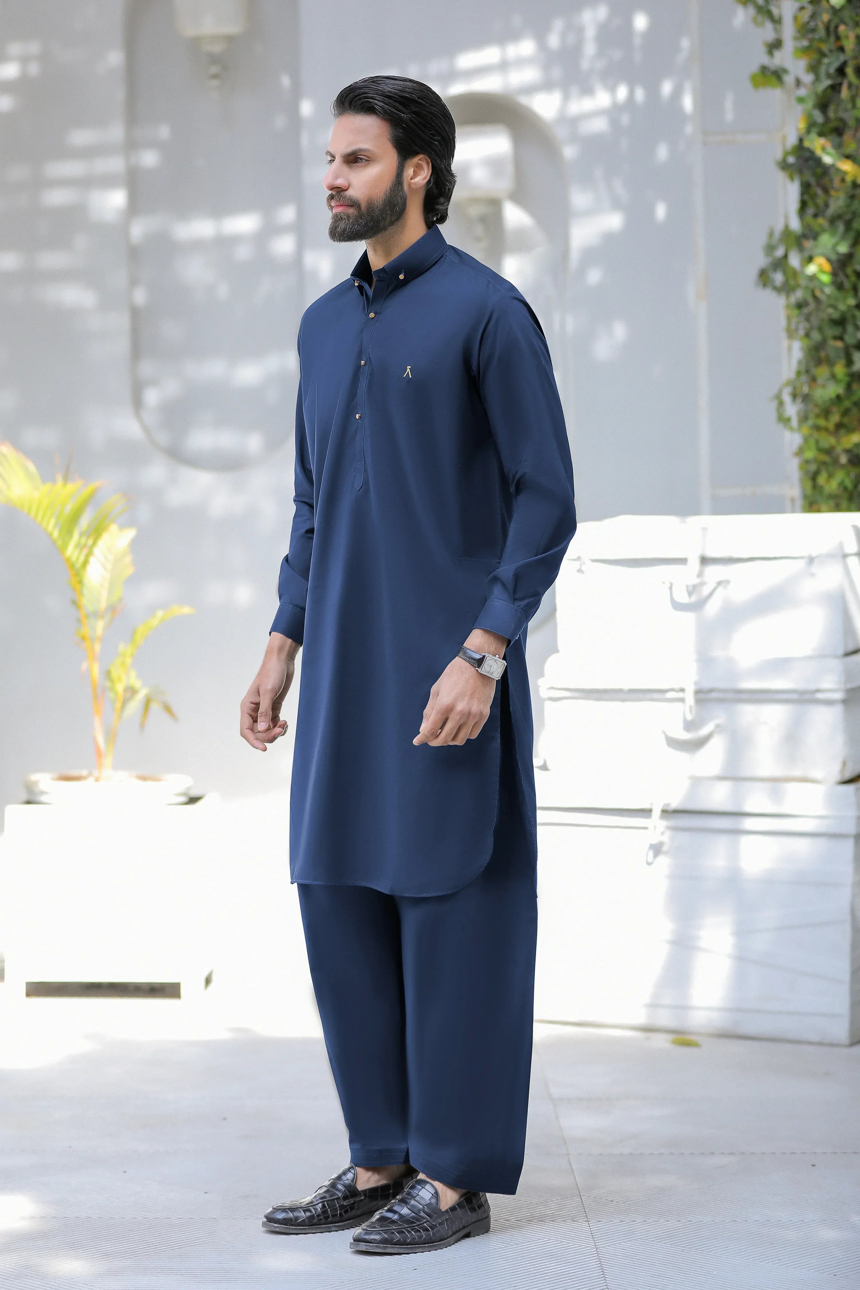 Stitched Signature Logo Shalwar Kameez for Men