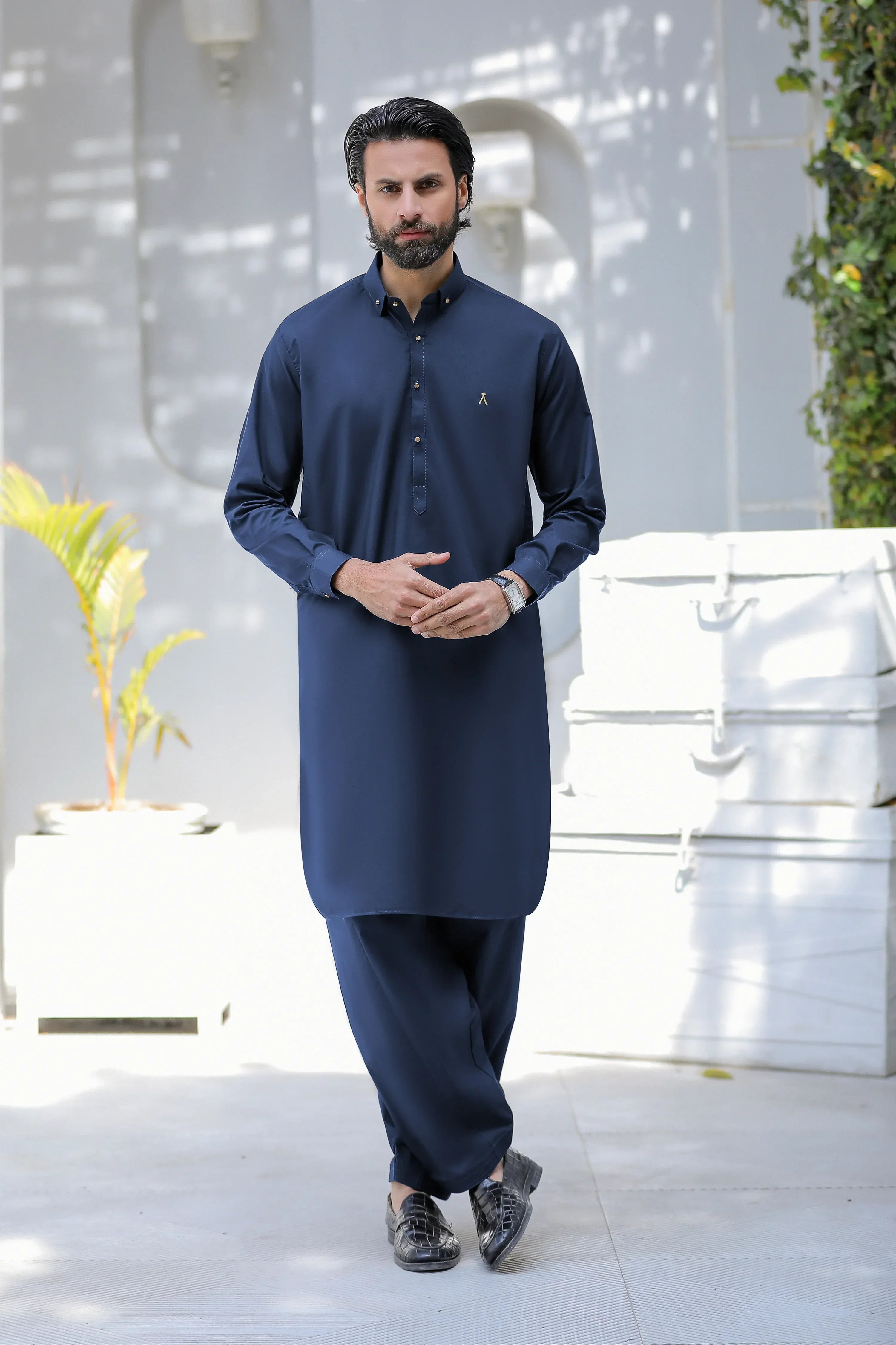 Stitched Signature Logo Shalwar Kameez for Men